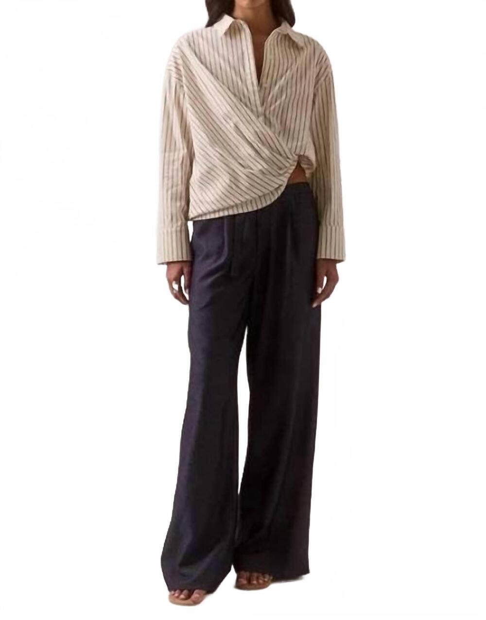 NEW SOVERE taven long sleeve shirt in latte stripe